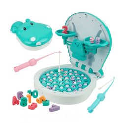 豪華版河馬張嘴電動釣魚盤(45隻魚+2支釣桿+數字天秤+音樂+可USB供電) (無法超商取貨)