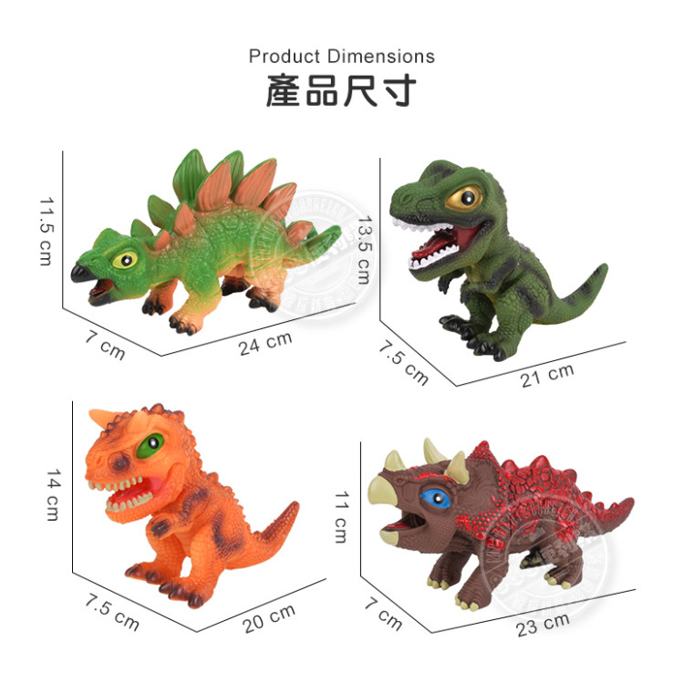 Q版可愛恐龍模型(飽和色彩帶啾啾聲)(隨機出貨)(2入裝)
