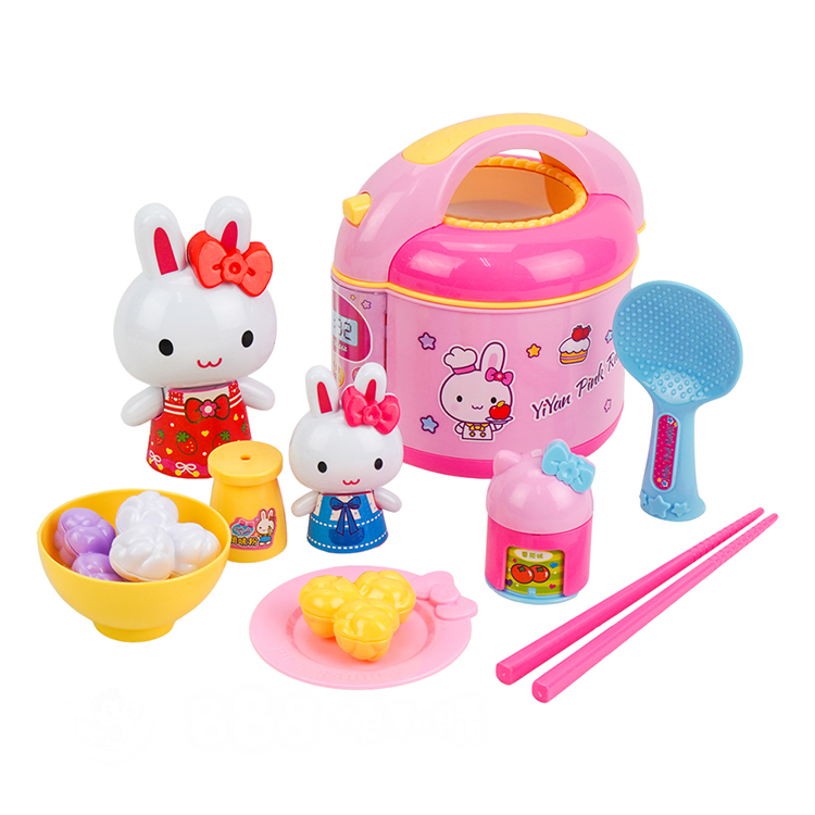 粉紅兔大電鍋碗筷組家家酒(附大小公仔)(授權37008)
