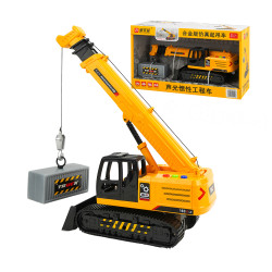 1:18 聲光摩輪吊車起重機(可申縮吊臂360度旋轉台)(燈光音效/音樂/說故事)(5852)