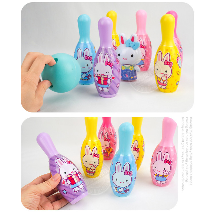 粉紅兔保齡球遊戲(6瓶+2球+1公仔)(授權57022)