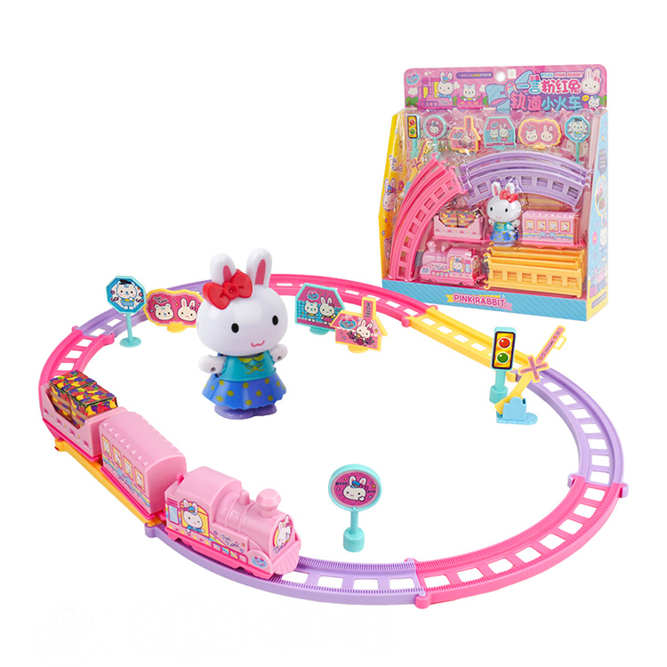 粉紅兔電動軌道小火車(附粉紅兔公仔)(授權21801)