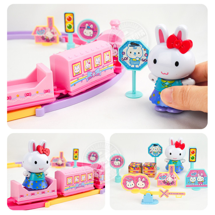 粉紅兔電動軌道小火車(附粉紅兔公仔)(授權21801)