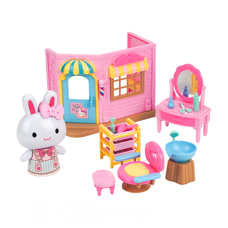 粉紅兔迷你髮廊師家家酒(髮廊椅+梳妝台)(附粉紅兔大公仔)(授權57026)