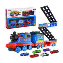 會講故事的彈射變形火車(展開128公分雙軌道+收納空間)(附6台小車)(5882) (無法超商取貨)