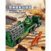 1:18 聲光摩輪侏羅紀恐龍拖板車(拖運恐龍+直升機)(燈光音效/音樂/說故事)(5898) (無法超商取貨)