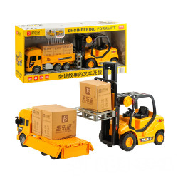 1:18 2入小貨車+堆高機(聲光摩輪)(燈光音效/音樂/說故事)(5866) (無法超商取貨)