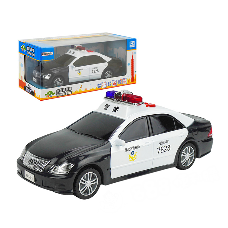 1:18 台灣配音110警車(警車音效+音樂+車燈亮)(摩輪手推超會跑)(8710)