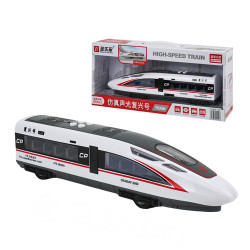 聲光高鐵火車頭模型(短版)(手推摩輪趨動)(車門可開帶音效)(5883)