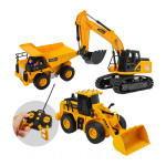 1:24 五通道遙控工程車(挖土機/推土機/砂石車)(附USB充電電池)(6809-11)