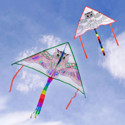 填色三角彩繪風箏(彩虹尾巴)(多款圖案)(附30公尺手板線) (無法超商取貨)