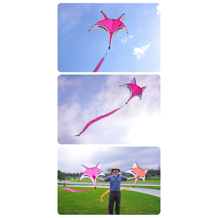 狐狸造型彩色風箏(96*300)(全配/附150米輪盤線) (無法超商取貨)