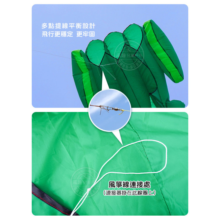 大青蛙造型風箏(115*145)(軟式風箏)(全配/附150米輪盤線)