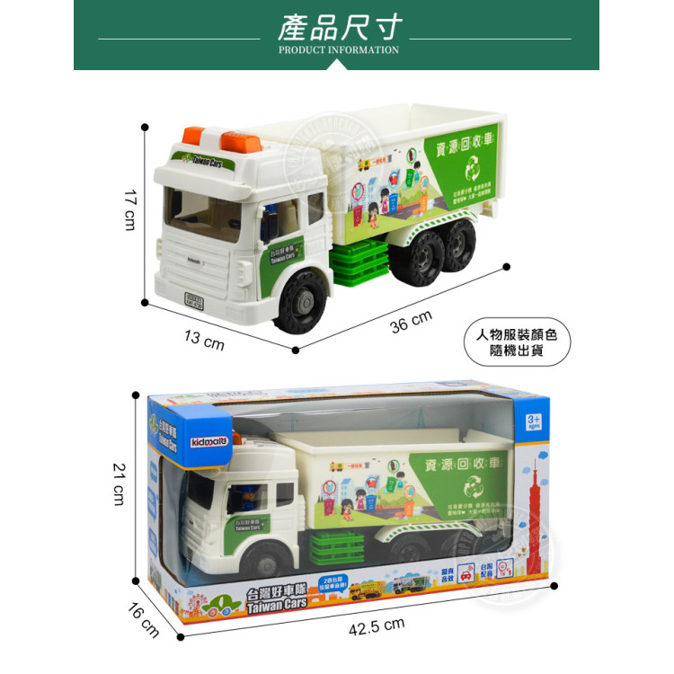 ST台灣配音大型環保資源回收車(台灣垃圾分類語音)(車門開附人偶)(品質佳超會跑)