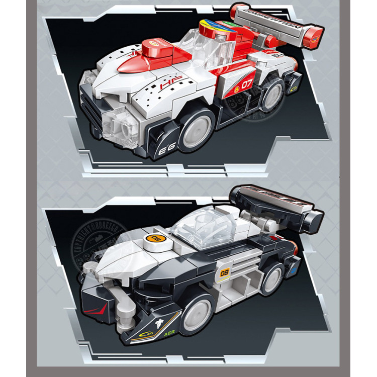 8合1精裝盒變形機器人積木組(賽車系列)(可拆8款或大組合1)(786PCS)(BB014)