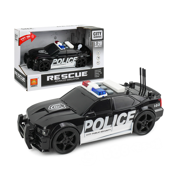 1:20 聲光摩輪警車(美國警車)(慣性推動超會跑)(500A)