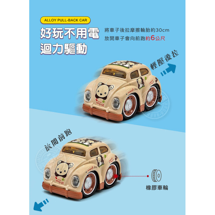 萌趣卡通合金車(回力車)(6058)