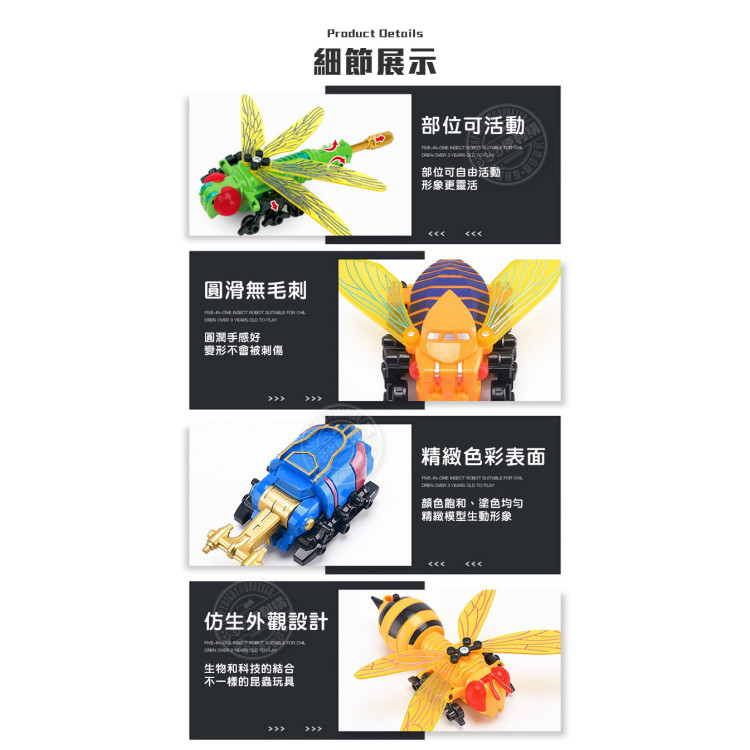 5合1大合體迴力昆蟲變形機器人(7182A)