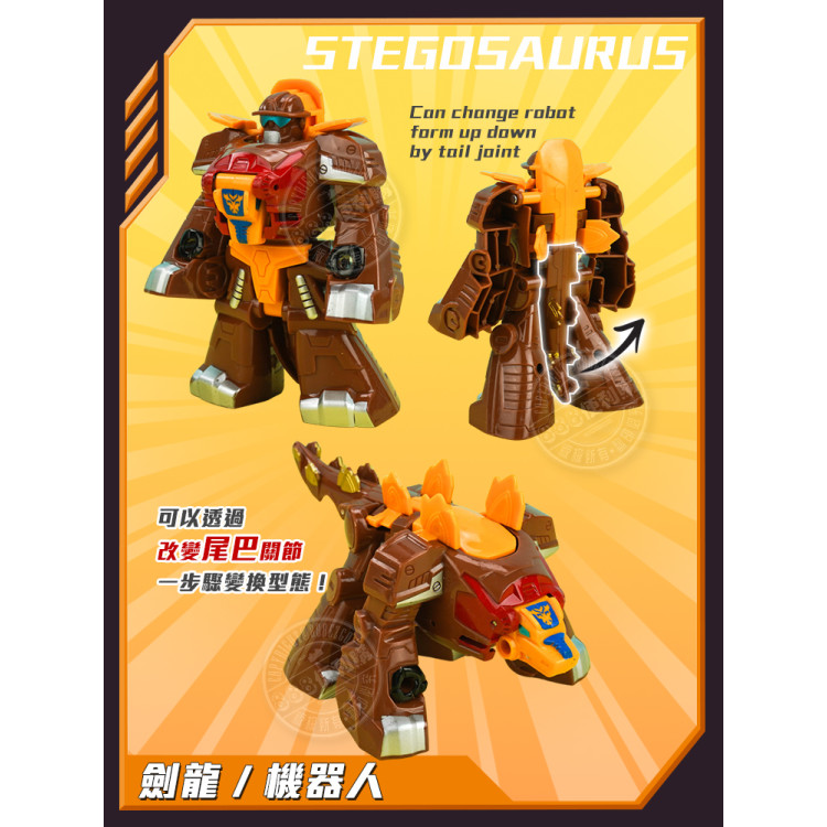 3入恐龍變體機器人(1～2步驟快速變形／適合幼兒)(16838)