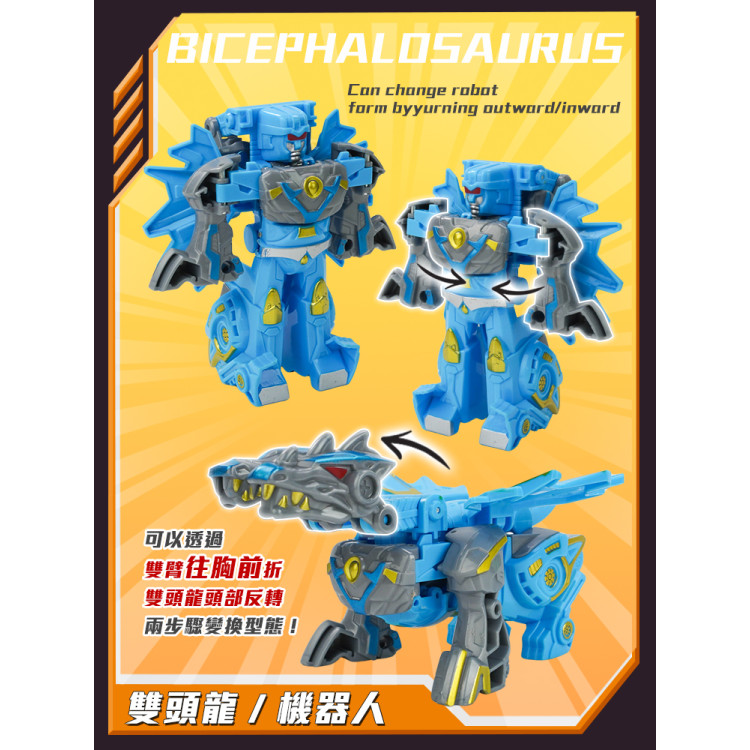 3入恐龍變體機器人(1～2步驟快速變形／適合幼兒)(16838)