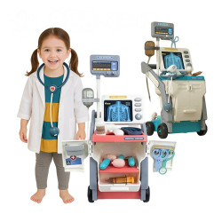 927仿真醫療護理工作台手推車醫生組家家酒(X光片+角色扮演+模擬音效+收納功能)