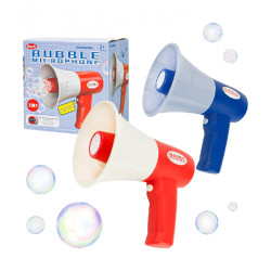 大聲公造型連續電動泡泡槍(可吹泡泡/擴音講話/錄音回放/音樂/可調音量)(44324)