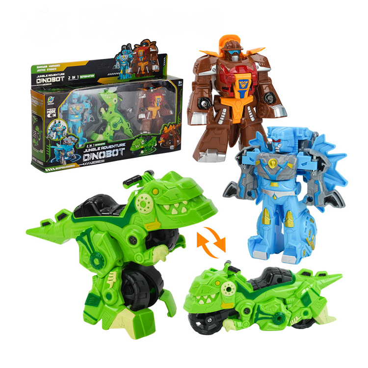 3入恐龍變體機器人(1～2步驟快速變形／適合幼兒)(16838)
