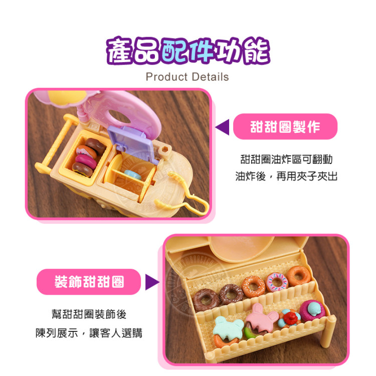 粉紅兔大甜甜圈餐車家家酒(精緻小甜甜圈+餐車配件)(附粉紅兔公仔)(授權37050)