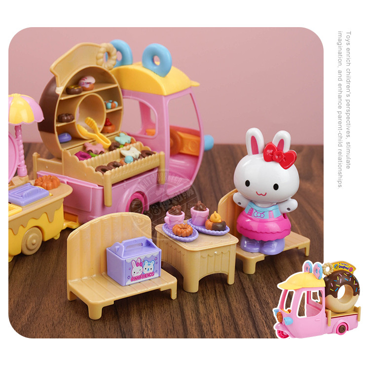 粉紅兔大甜甜圈餐車家家酒(精緻小甜甜圈+餐車配件)(附粉紅兔公仔)(授權37050)