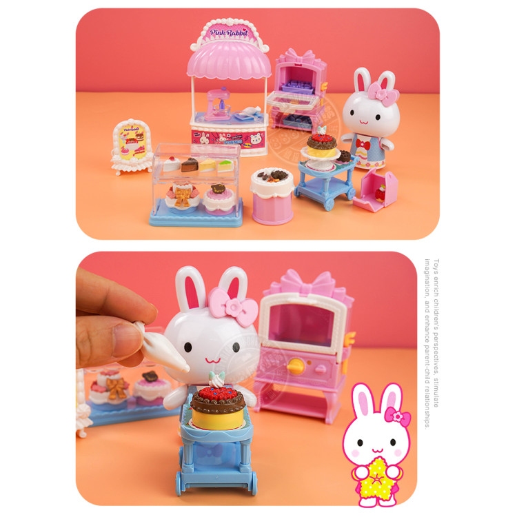 粉紅兔蛋糕烘培店家家酒(精緻蛋糕小甜點+烘培配件)(附粉紅兔公仔)(授權37038)