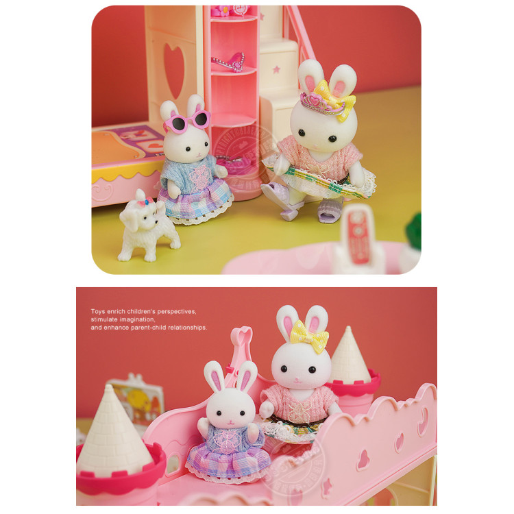 夢想兔子我的城堡書房客廳場景家家酒組(2兔子公仔)(6711) (無法超商取貨)