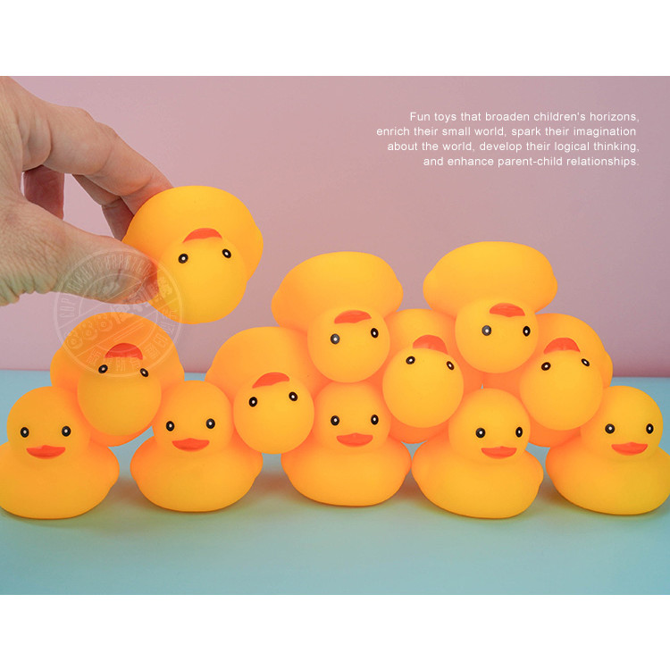12入黃色小鴨洗澡玩具啾啾(安全漆ST607)