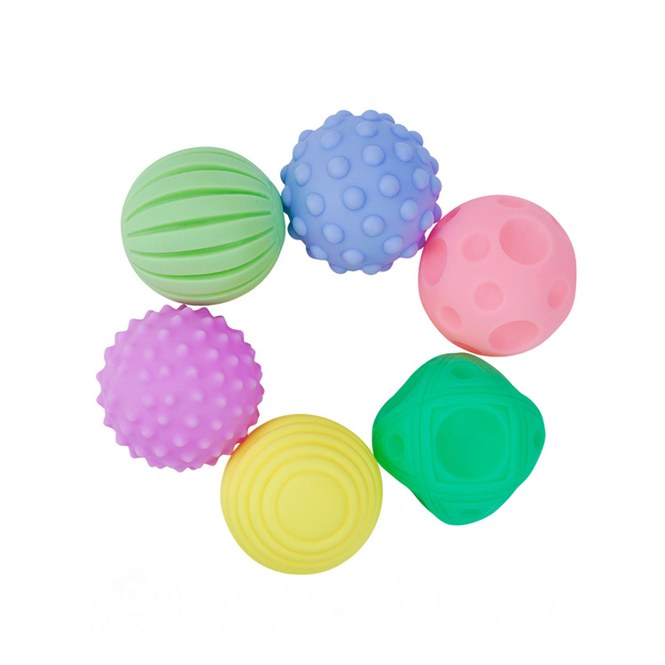 6入造型按摩球洗澡玩具啾啾(安全漆ST608)
