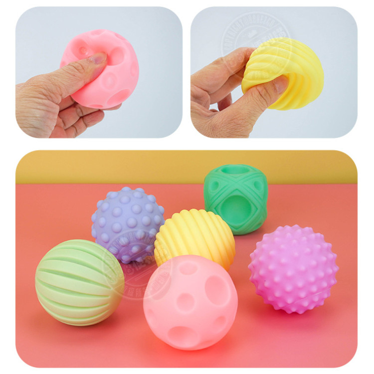 6入造型按摩球洗澡玩具啾啾(安全漆ST608)