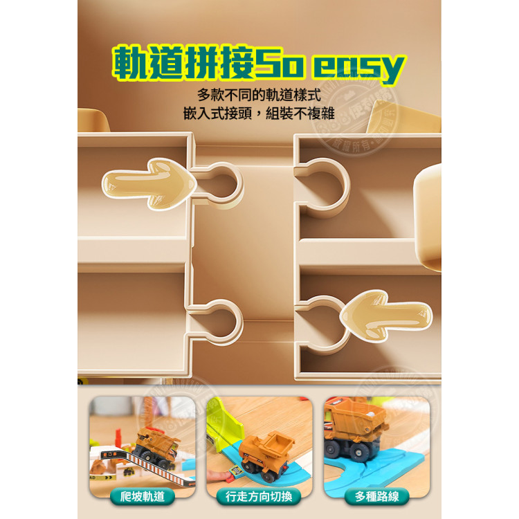 電動採礦軌道工程車(自動換車殼+採礦+塔式起重機+2人偶)(7737) (無法超商取貨)