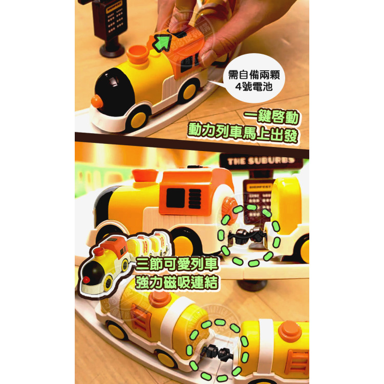 7747益智組裝電動火車軌道場景組(125PCS豪華組)(旋轉爬升軌道/高架橋/磁吸列車/可切換軌道/雙人偶)