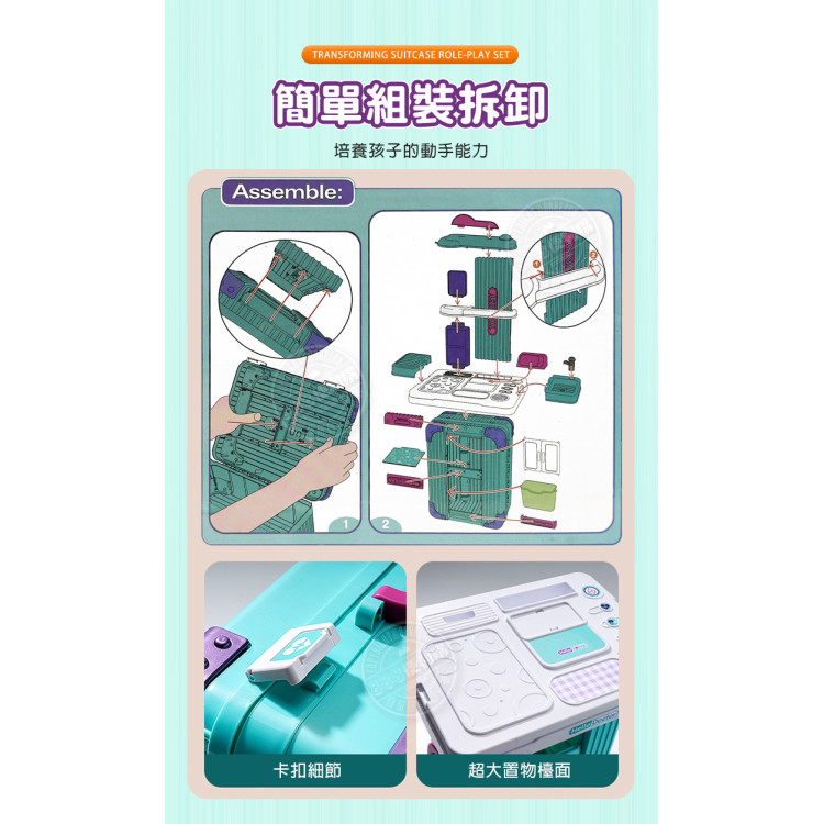 8605手拉行李箱3型態兒童醫護台醫生組(大小行李箱收納方便)(008605) (無法超商取貨)