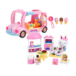 粉紅兔我的冰淇淋甜點快餐車豪華版家家酒(附1公仔+1快餐車)(授權)(37052)