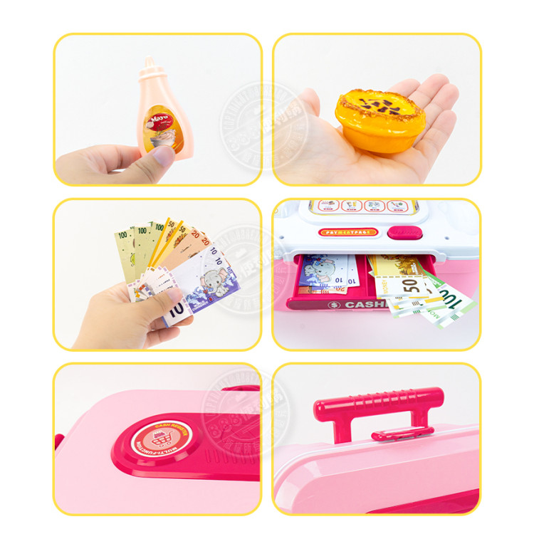 可收納手提盒超市收銀機家家酒(計算機功能+條碼槍+模型配件)(3688) (無法超商取貨)