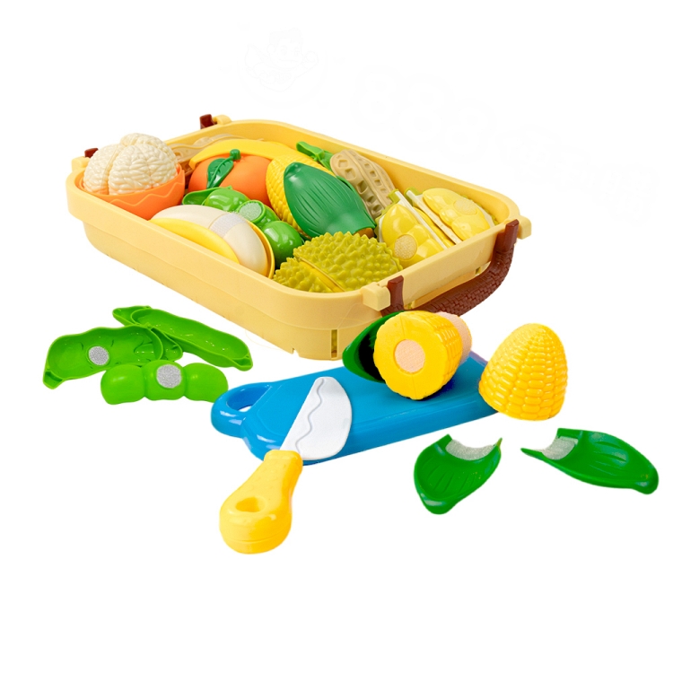 7入水果切切樂(榴槤花生版)(附收納籃+刀盤+砧板)(安全漆ST858A)