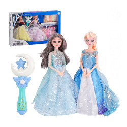 冰雪魔法公主2入娃娃套裝組(附魔法棒)(10件衣服+鞋子配件)(022) (無法超商取貨)