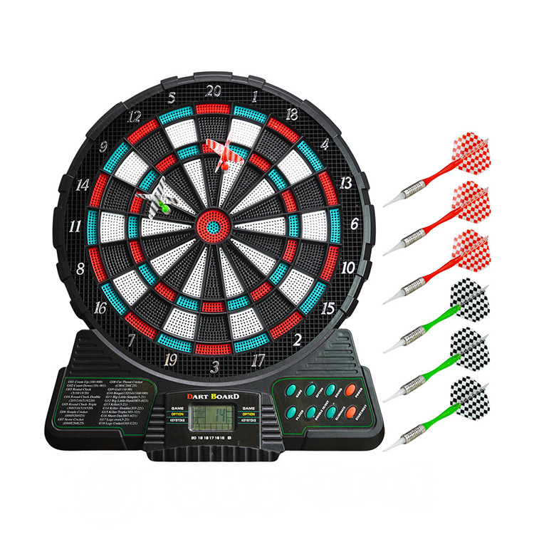 30公分多功能電子飛鏢靶組(附6個安全飛鏢)(1～8人競賽/18種遊戲/LCD螢幕智能計分)(489)