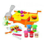 兒童仿真彩泥黏土燒烤家家酒(附燒烤食物模具+製麵條+5瓶彩泥)(8068)