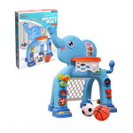 大象造型幼兒多功能2合1籃球足球運動架(英文發音/搖籃曲/七彩星空燈/音樂歌曲)(70072A) (無法超商取貨)