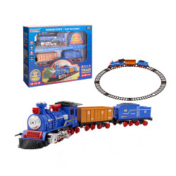 電動仿真3節式復古蒸汽火車(加水蒸氣效果/3節式/8節圓形軌道/燈光音效)(5941) (無法超商取貨)