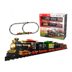 豪華版電動仿真6節式復古蒸汽火車(加水蒸氣效果/6節式/18節軌道/燈光音效)(5919) (無法超商取貨)
