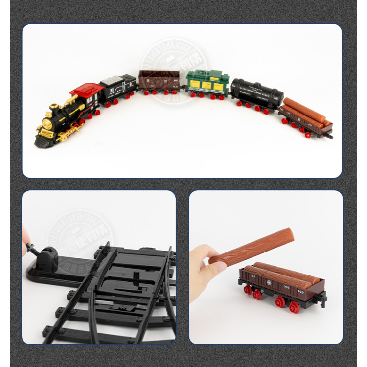 豪華版電動仿真6節式復古蒸汽火車(加水蒸氣效果/6節式/18節軌道/燈光音效)(5919) (無法超商取貨)