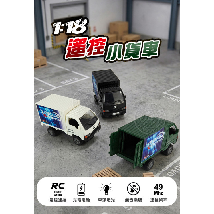 1:18  遙控小貨車(全配附USB充電電池/車頭燈亮/後門可開)(KS64Y)