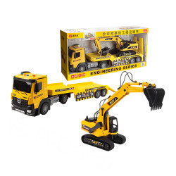1:24 2入IC音樂說故事慣性拖板車+履帶挖土機(5927) (無法超商取貨)