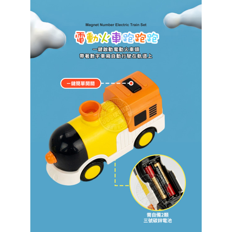 數字學習電動軌道小火車(電動車頭/12節磁力串接/數字學習/軌道拼接)(7755) (無法超商取貨)
